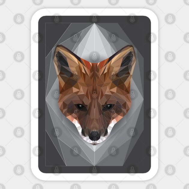 Geometrical Fox Head Sticker by ErinFCampbell